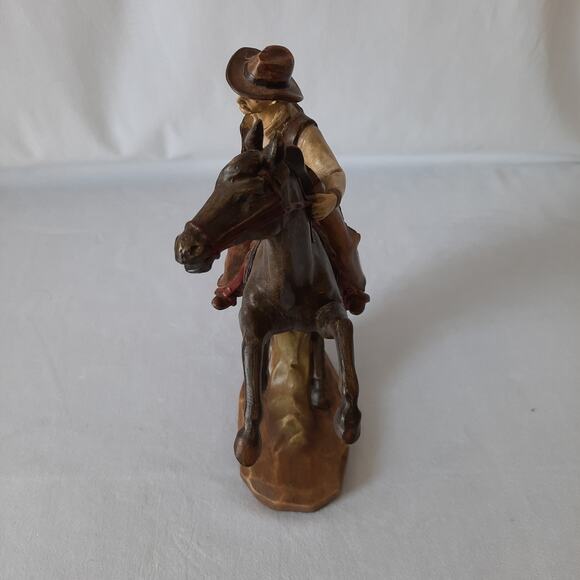 Vintage Western Cowboy Riding Rearing Horse Statue - Picture 3 of 5
